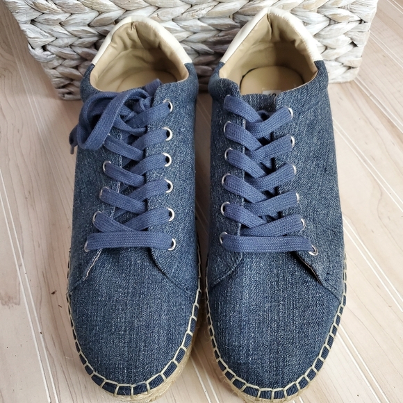 STEVE MADDEN DENIM & ROPE Platform ESPADRILLES Hampton Size 10 - Picture 3 of 5